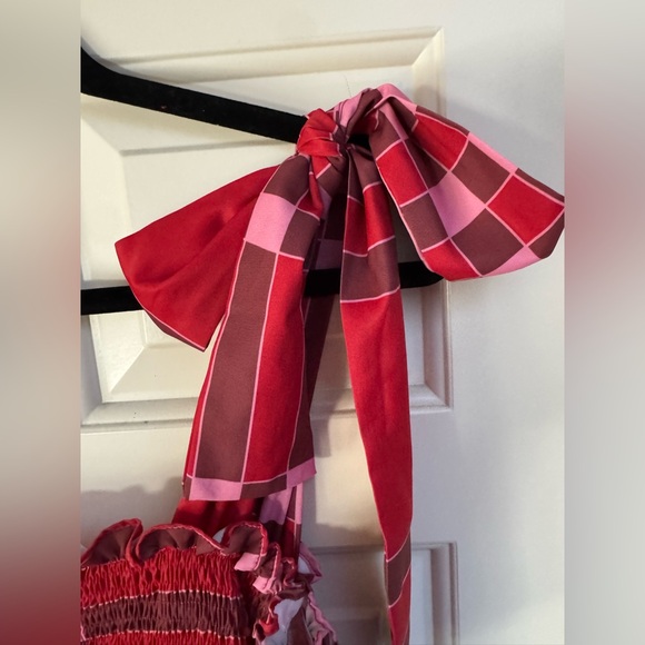 Plaid Smocked Top Maxi Dress - Picture 3 of 6